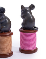 Assorted Set of 4 Mice on Pastel Colour Cotton Reels - BD198