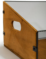 Classic Wood and Metal Mesh Record Box - FC49