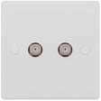Selectric Smooth 2 Gang Satellite Socket