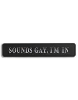 Black & Silver "Sounds Gay, I'm In" Wall Sign - RS125