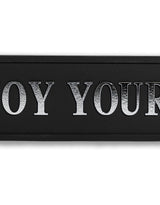 Black & Silver "Enjoy Your Poo" Wall Sign - RS135