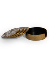 Set of 4 Mirrored Palm Tree Round Coasters - LUM24