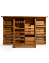 Rustic Slatted Wood Fold-Out Bar Cabinet - RFB42