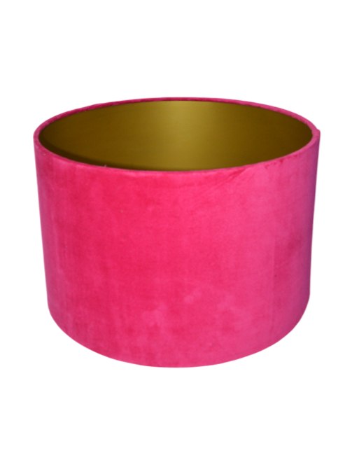 Pink Velvet 40cm Cylinder Shade w/ Gold Inner Lining - LNS10