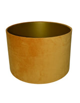 Yellow Ochre 40cm Velvet Cylinder Shade w/ Gold Inner Lining - LNS12