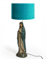 "Ocean" Velvet 40cm Cylinder Shade w/ Gold Inner Lining - LNS14