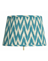 Blue Zigzag Ikat Gathered / Pleated 40cm Lampshade - LNS17