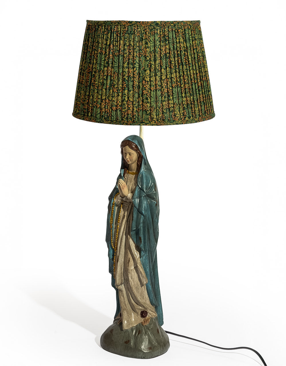 Green "Flower Garden" Gathered / Pleated 40cm Lampshade - LNS20