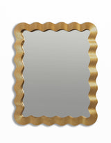 Rectangular Gold "Wave" Wall Mirror - MK221