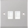 Selectric 5M Satin Chrome 2 Gang RJ45 Data Socket with White Insert