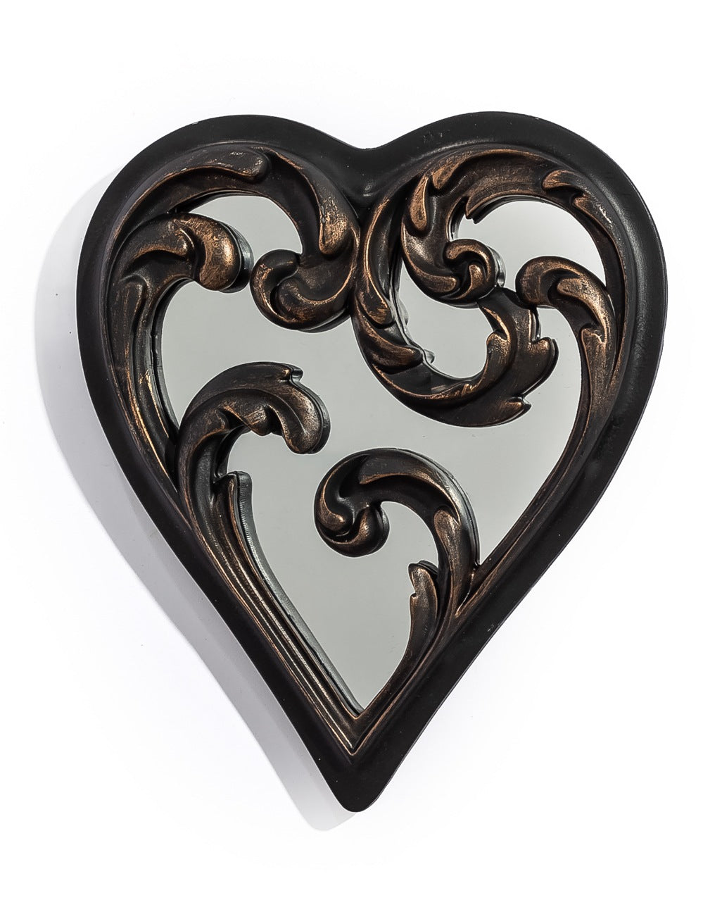 Antique Black "Heart" Mirrored Wall Ornament - MK223