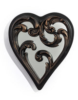Antique Black "Heart" Mirrored Wall Ornament - MK223