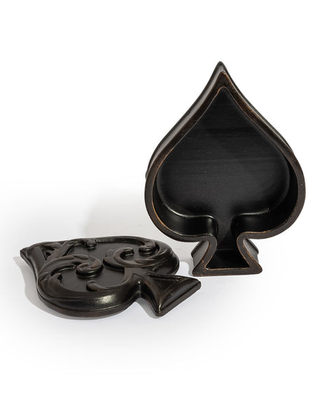 Antique Black "Spade" Storage / Trinket Box - MK226