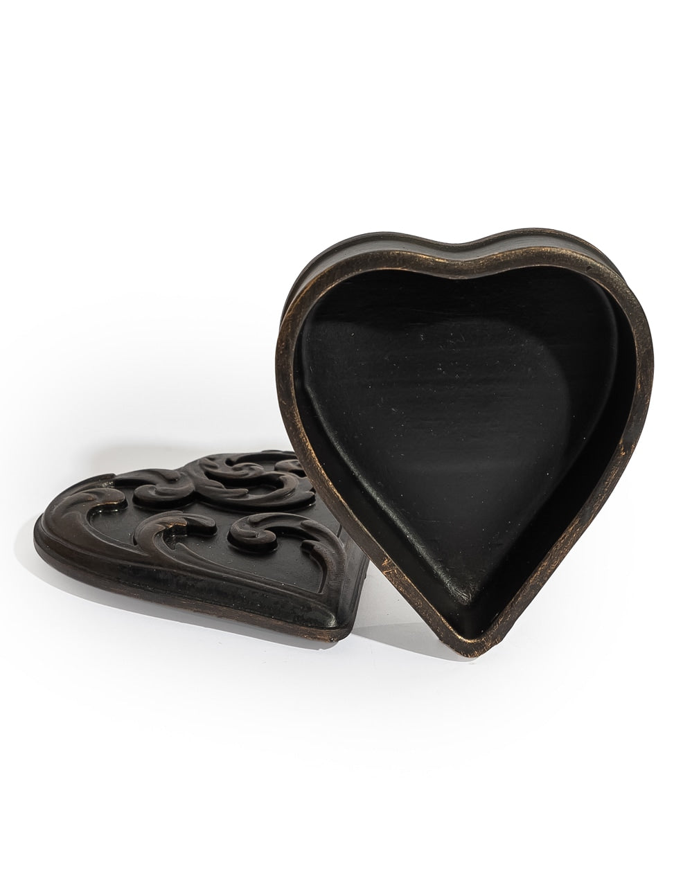 Antique Black "Heart" Storage / Trinket Box - MK227