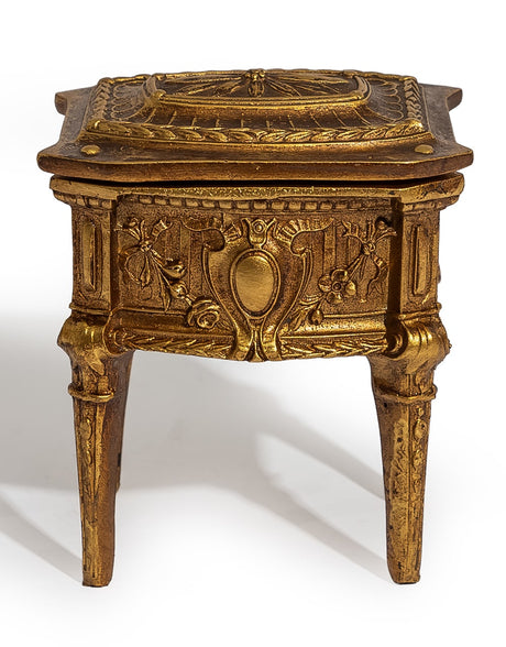 Antique Gold Ornate Dresser Storage / Trinket Box - MK230