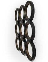 Locked Set of 9 Ornate Antiqued Black Convex Mirrors - MK231