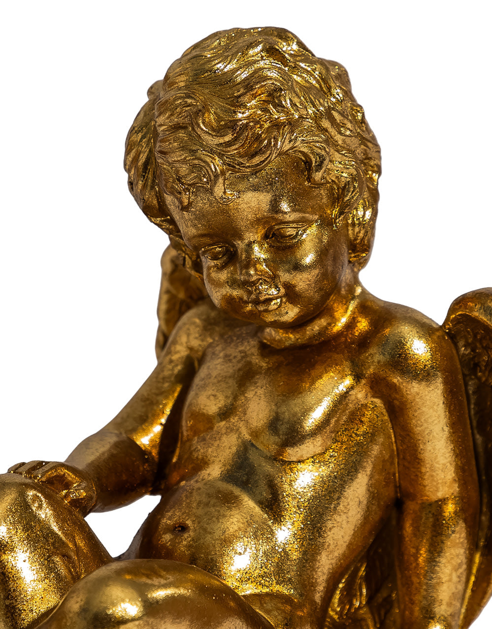 Antique Gold Winged Cherub Figure - MK232