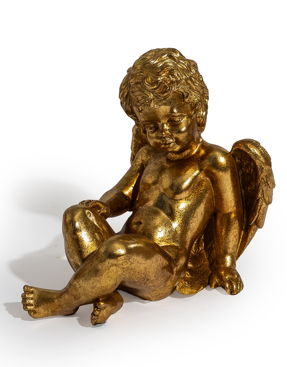 Antique Gold Winged Cherub Figure - MK232