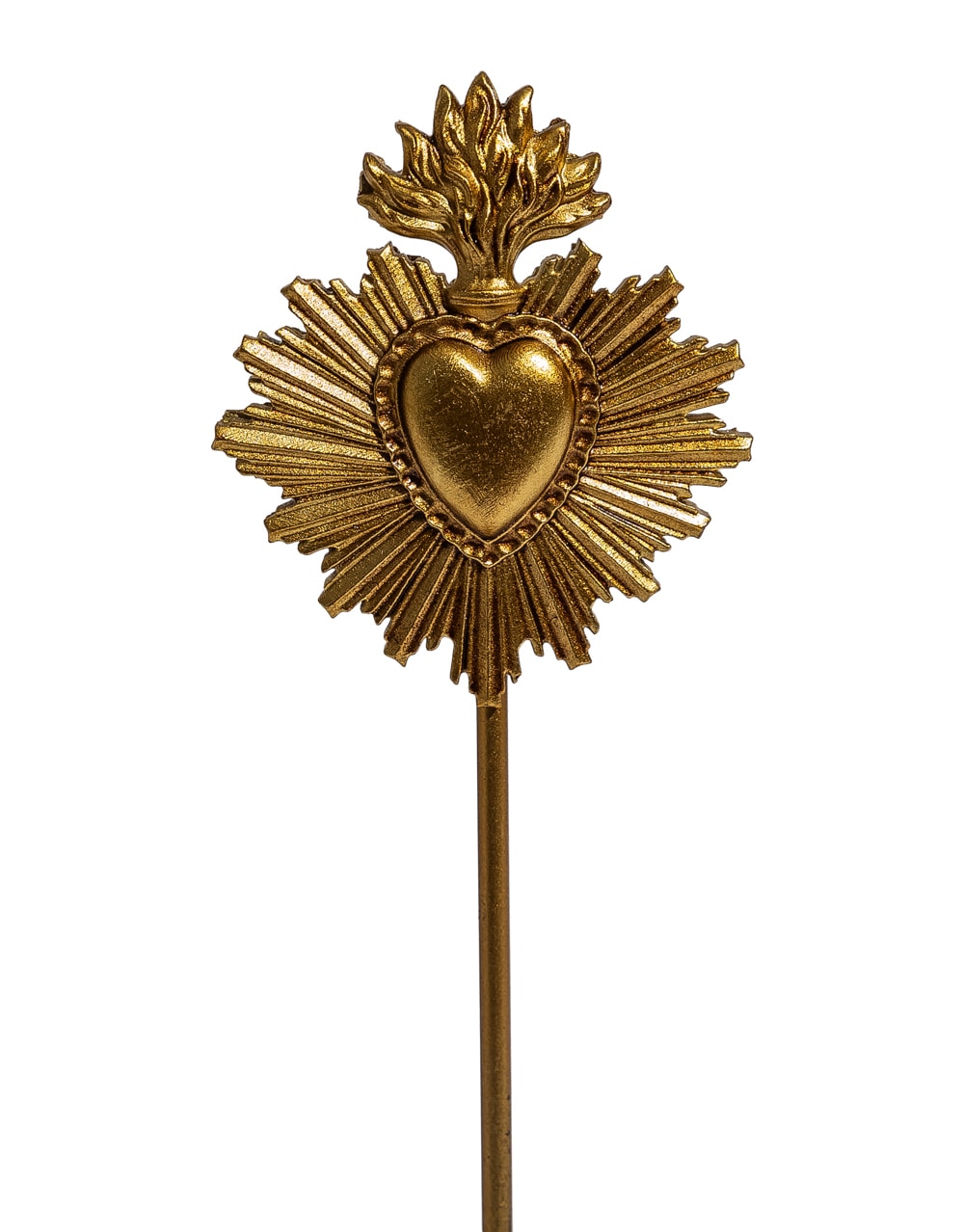 Gold "Sacred Heart" Magnetic Card / Photo Holder on Stand - MK234