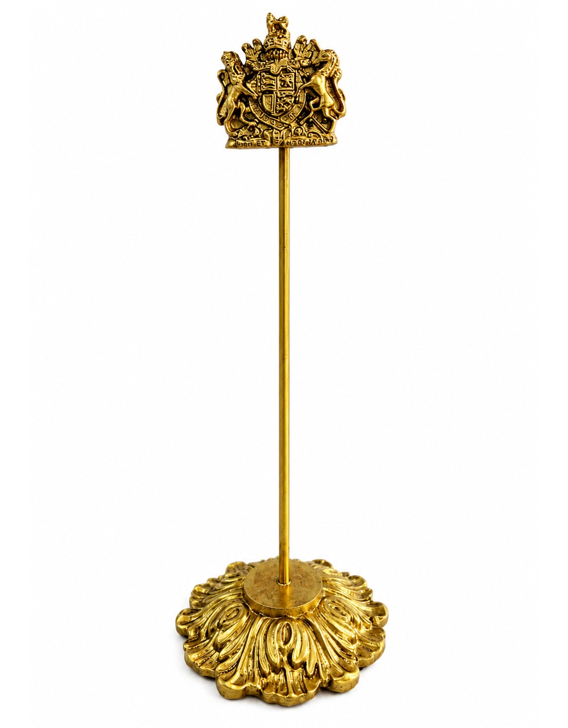 Gold "Coat of Arms" Magnetic Card / Photo Holder on Stand - MK238
