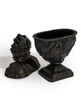 Large Antique Black Embossed "Sacred Heart" Trinket Box - MK247
