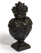 Large Antique Black Embossed "Sacred Heart" Trinket Box - MK247
