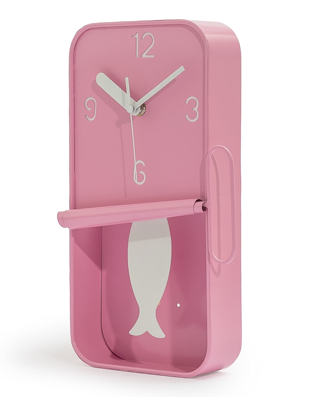 Pink Metal Sardine Tin Pendulum Wall Clock - HKL99