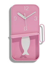 Pink Metal Sardine Tin Pendulum Wall Clock - HKL99
