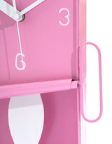 Pink Metal Sardine Tin Pendulum Wall Clock - HKL99