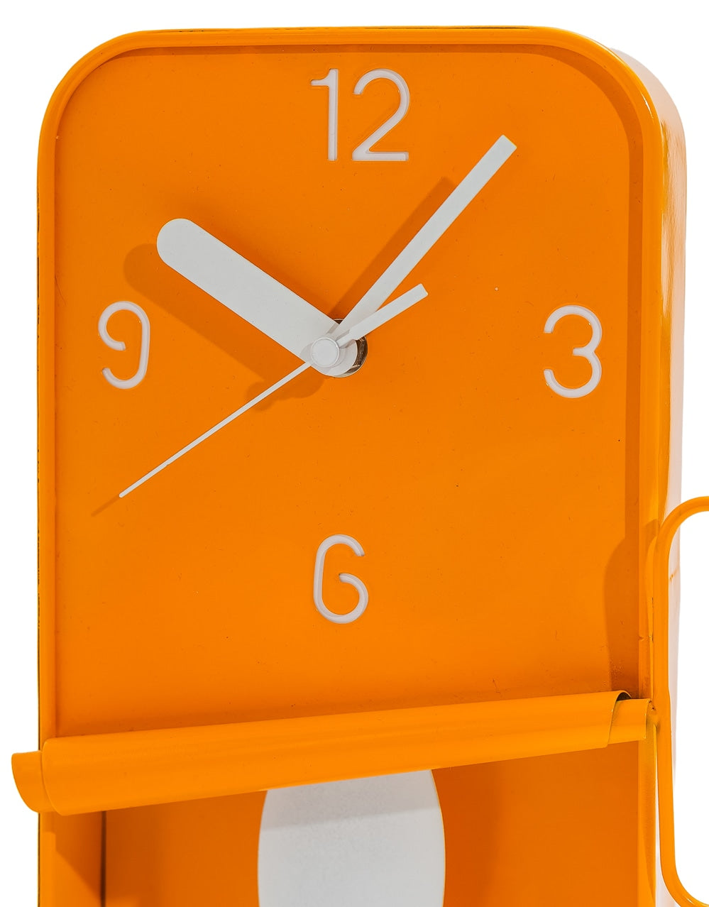 Orange Metal Sardine Tin Pendulum Wall Clock - HKL100