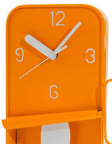 Orange Metal Sardine Tin Pendulum Wall Clock - HKL100