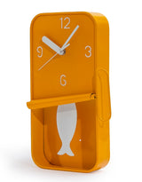 Orange Metal Sardine Tin Pendulum Wall Clock - HKL100