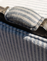 Pearson-Style Blue & White Pinstripe Occasional Wooden Armchair - IPC10