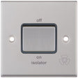 Selectric 7M-Pro Satin Chrome 1 Gang 10A 3 Pole Fan Isolator Switch with Grey Insert