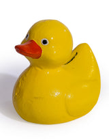 Cast Iron Antiqued Yellow Duck Coin Bank - STM112