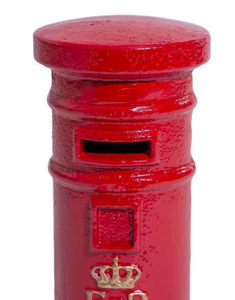 Cast Iron Red Post Box Coin Bank - STM124