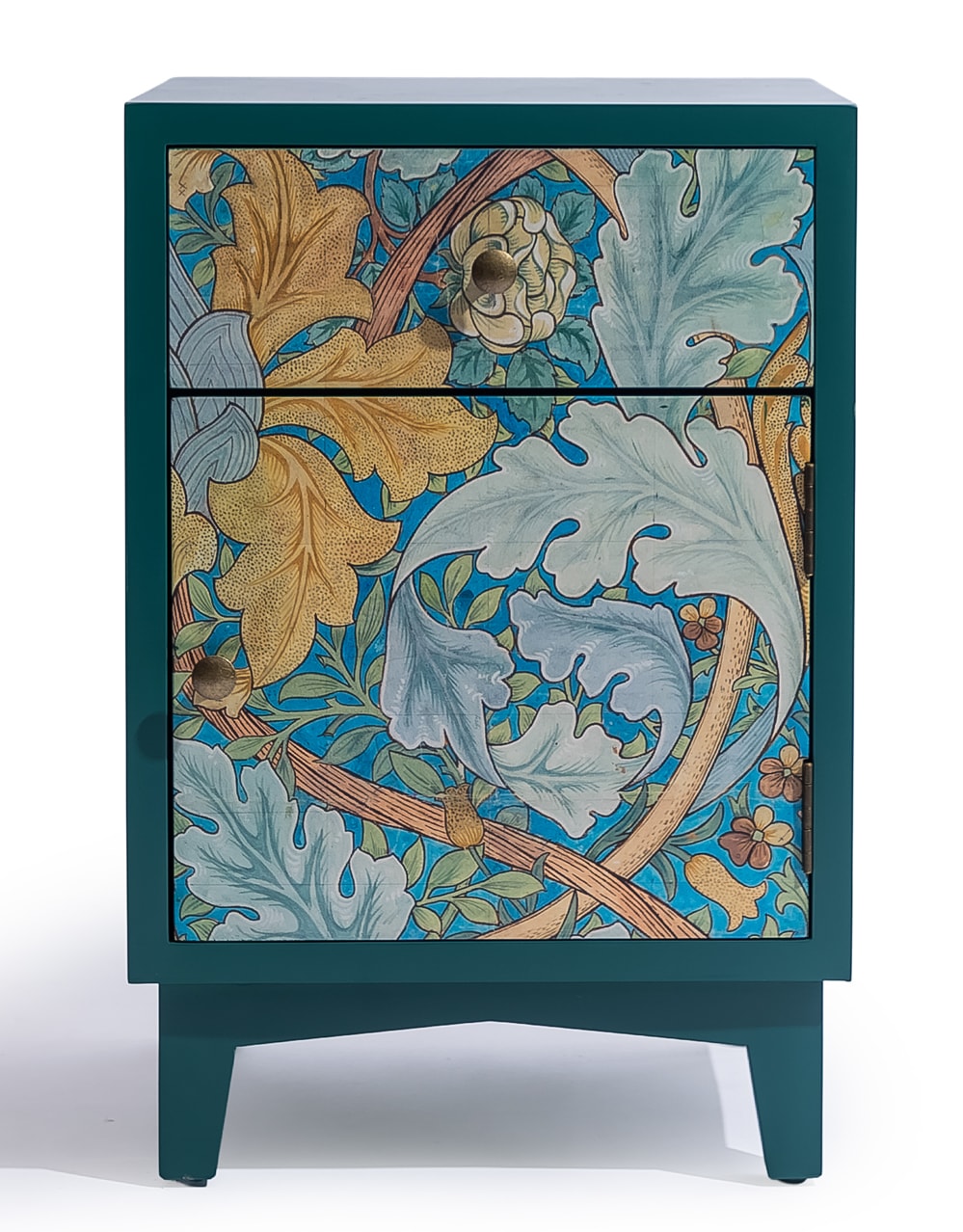 Teal Floral Bedside Table (RH Open) - JCS42