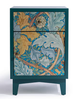 Teal Floral Bedside Table (RH Open) - JCS42