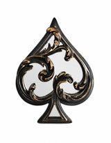 Set of 4 Antique Black "Playing Card Suits" Mirrored Wall Ornaments - MK260