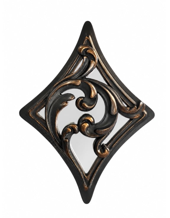 Set of 4 Antique Black "Playing Card Suits" Mirrored Wall Ornaments - MK260