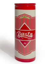 Large Ceramic Red/White Pasta Cylinder Storage Jar / Vase - CRT166