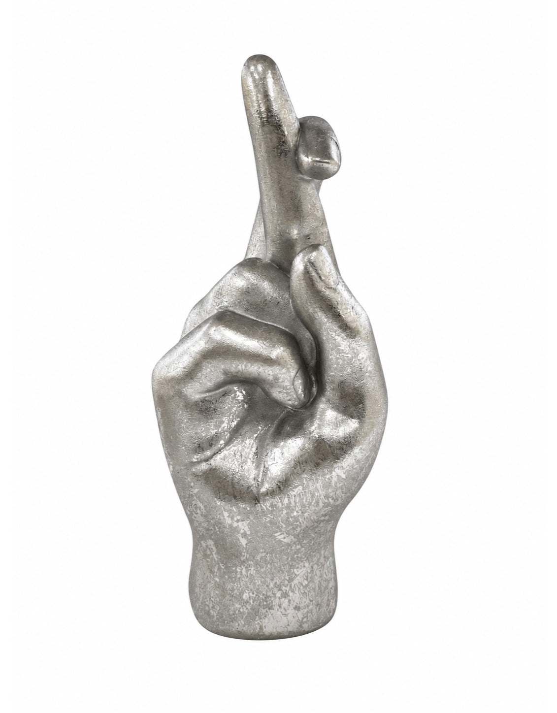 Silver "Fingers Crossed" Hand Figure - FL149