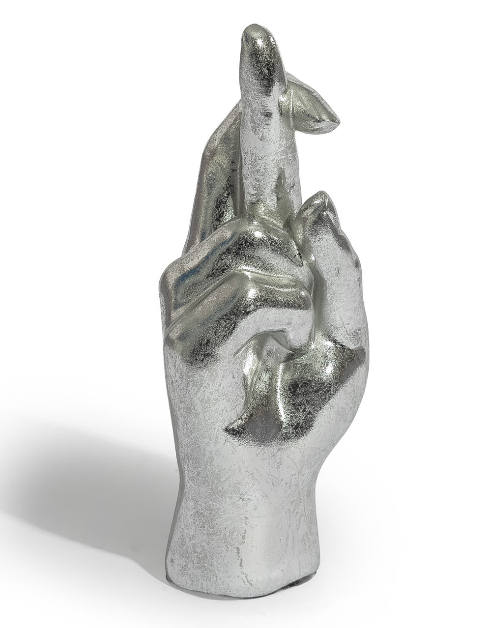 Silver "Fingers Crossed" Hand Figure - FL149