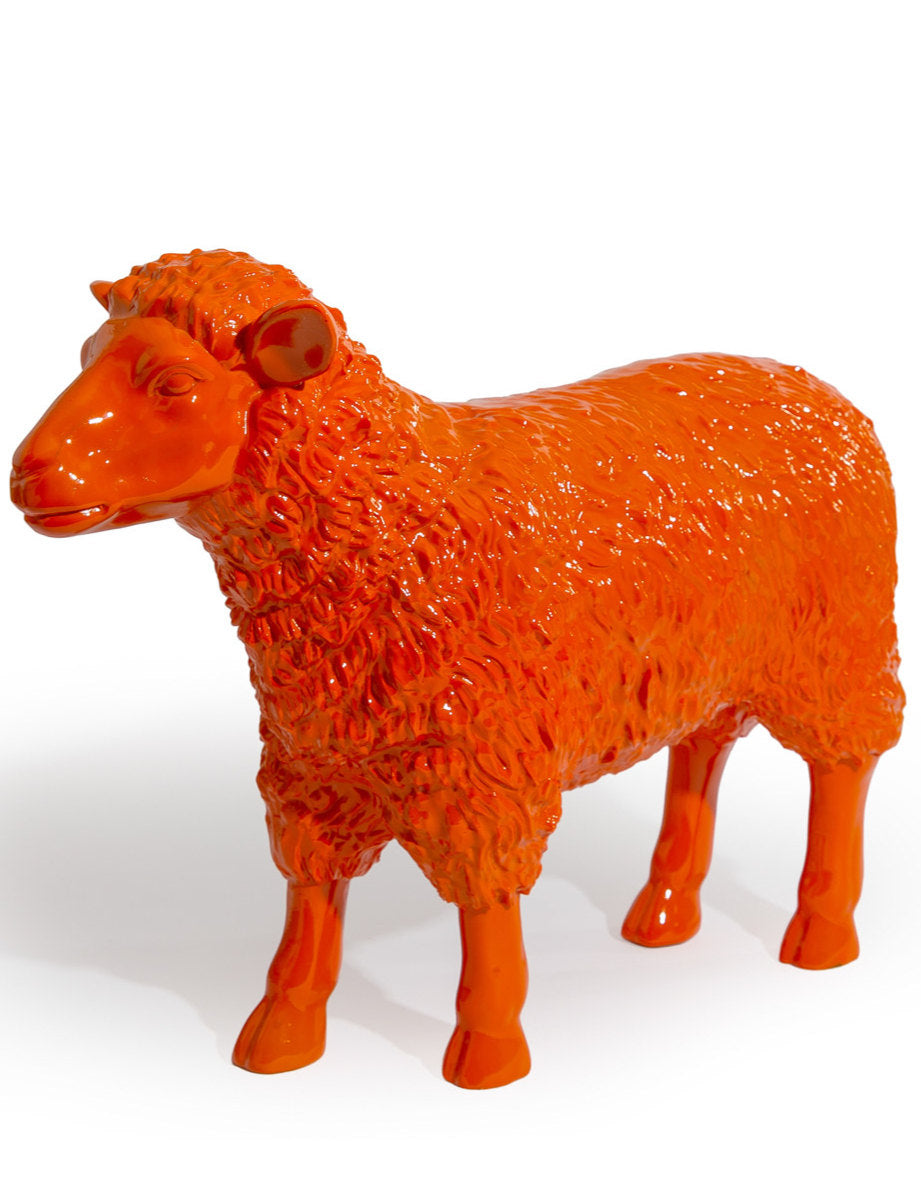 Large Bright Orange Sheep Figure - FL153