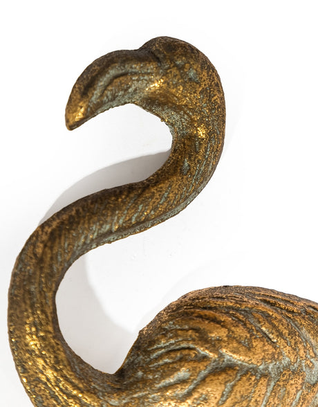 Antique Gold Flamingo Coat Hook - HKL101