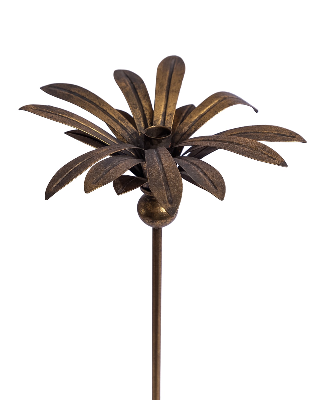 Antique Gold Large Floor Standing Palm Tree Candle Holder - HKL104