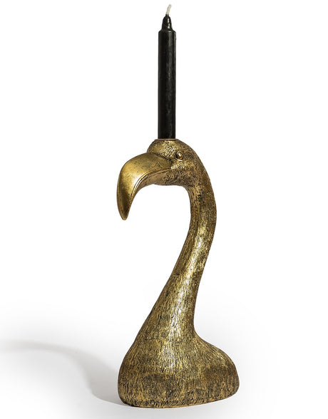 Antique Gold Flamingo Head Candle Holder - HKL105