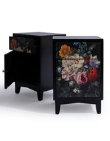 A Pair of Boho Floral Bedside Tables - JCS44