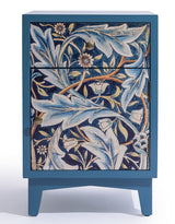 A Pair of Blue "Acanthus" Floral Bedside Tables - JCS45