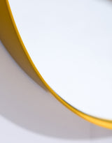 Round 60cm Mustard Yellow Framed Wall Mirror - M439